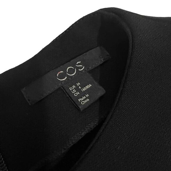 COS** Small Black Tunic Blouse 3/4 sleeve hi low Size 4 Women’s - Picture 3 of 12